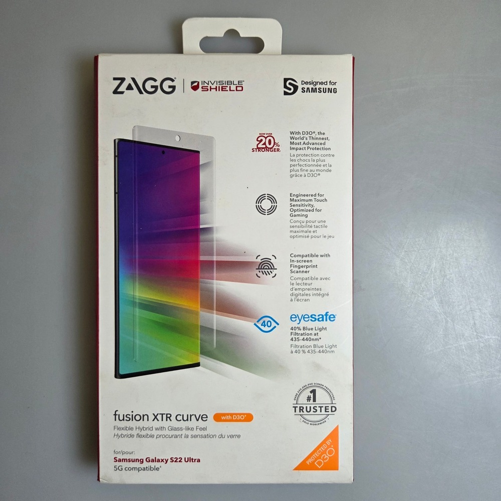 ZAGG InvisibleShield Fusion XTR Curve Samsung Galaxy S22 Ultra Screen Protector